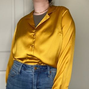 ASOS gold satin top